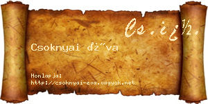Csoknyai Éva névjegykártya