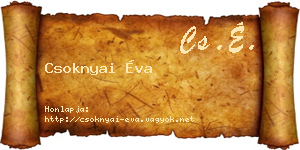 Csoknyai Éva névjegykártya